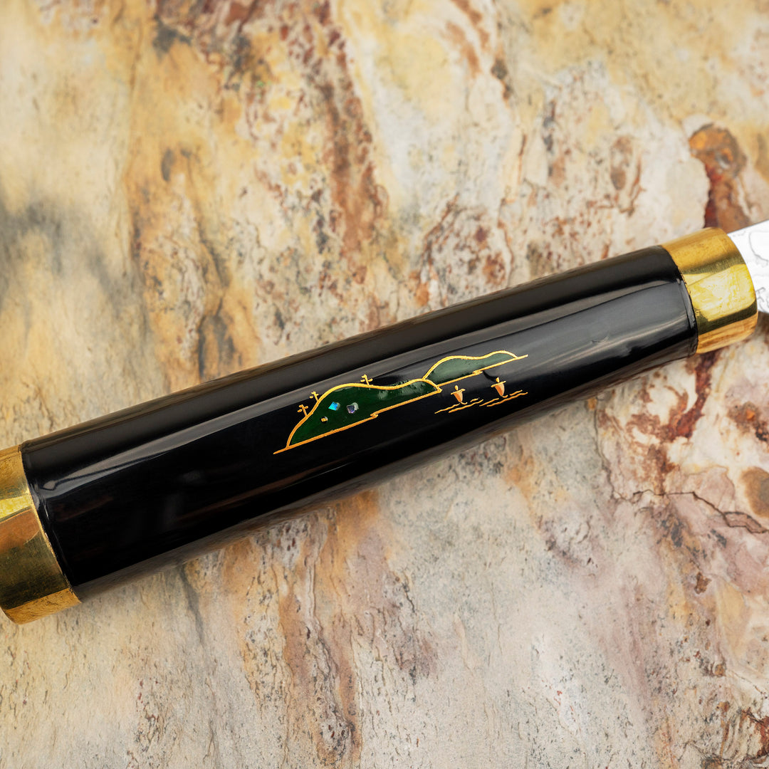 Petty 13 cm Takeshi Saji Art Fuji Unique R-2 + Saya