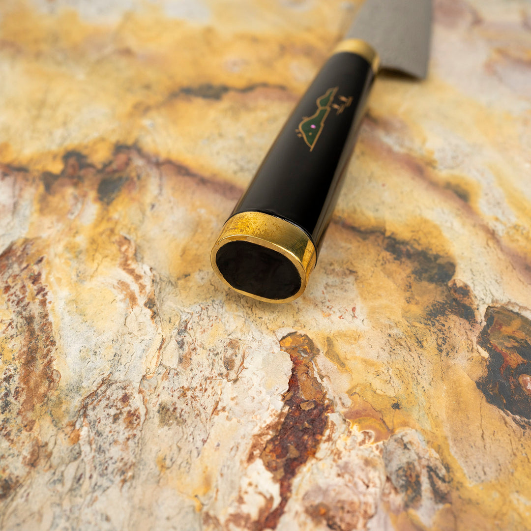 Petty 13 cm Takeshi Saji Art Fuji Unique R-2 + Saya