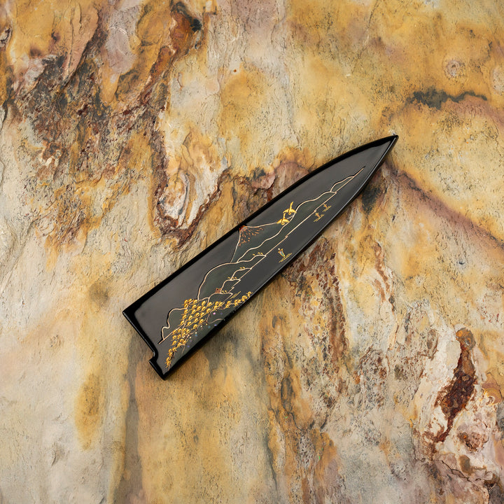 Petty 13 cm Takeshi Saji Art Fuji Unique R-2 + Saya