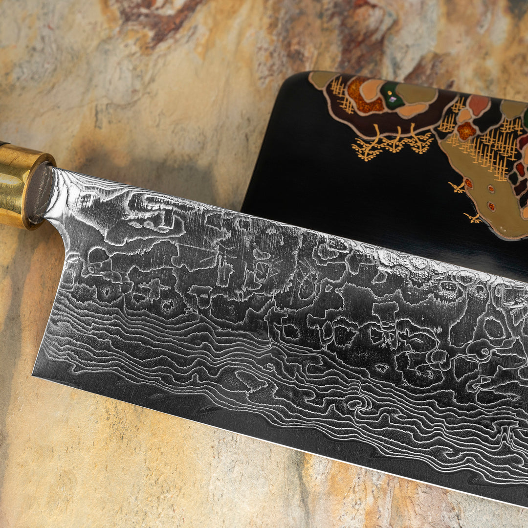 Nakiri 17 cm Takeshi Saji Art Fuji on Lake R-2 + Saya