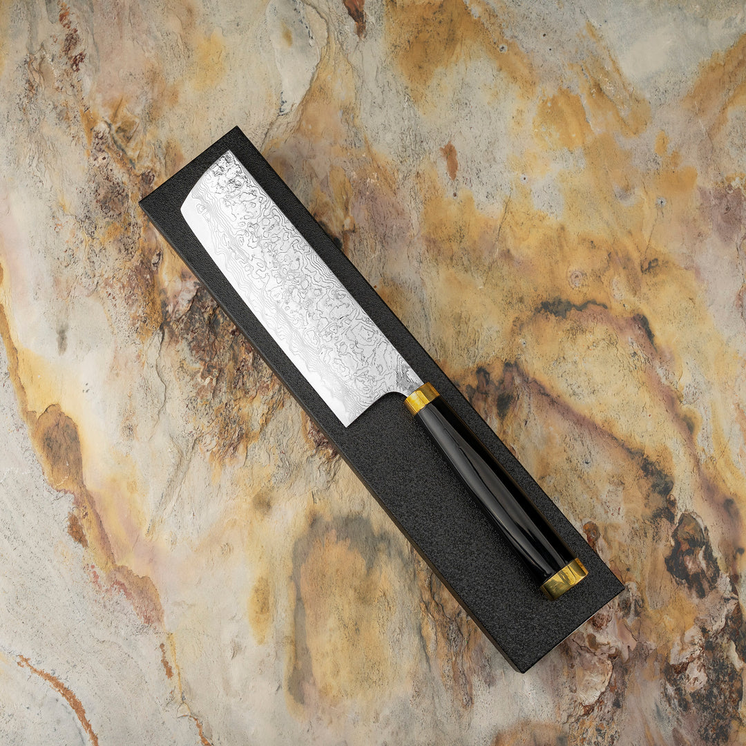 Nakiri 17 cm Takeshi Saji Art Fuji on Lake R-2 + Saya