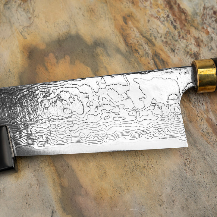 Gyuto 21 cm Takeshi Saji Art Fuji on Lake R-2 + Saya