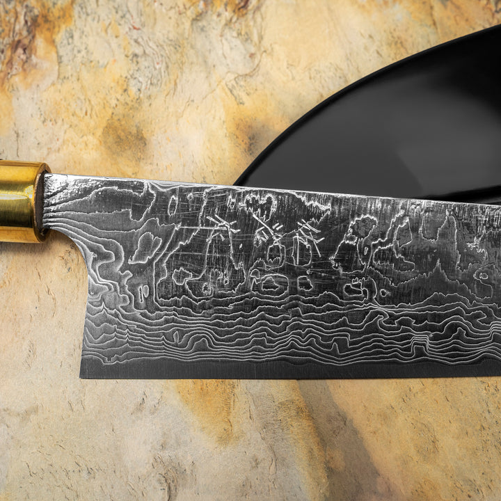 Gyuto 21 cm Takeshi Saji Art Fuji on Lake R-2 + Saya