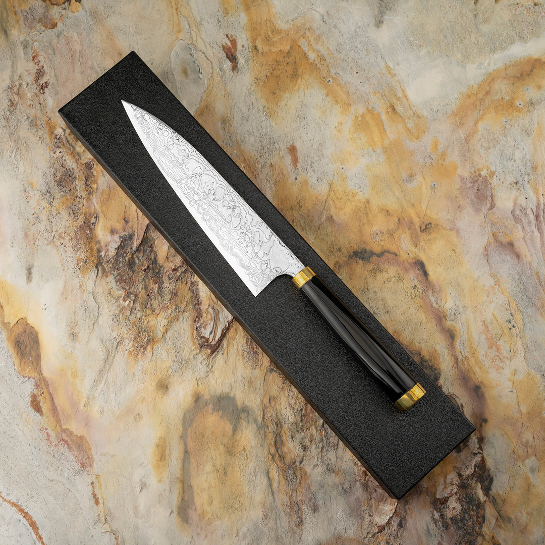 Gyuto 21 cm Takeshi Saji Art Fuji on Lake R-2 + Saya