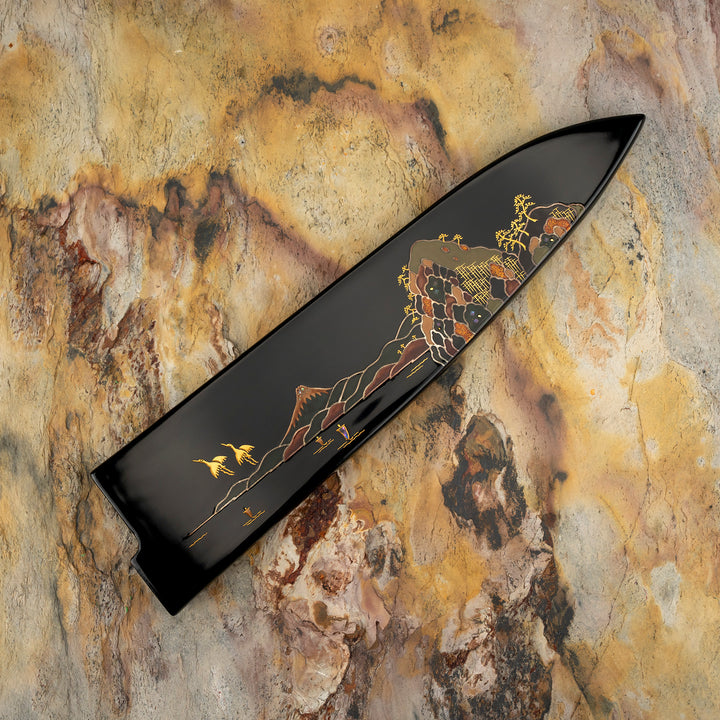 Gyuto 21 cm Takeshi Saji Art Fuji on Lake R-2 + Saya