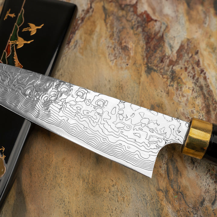 Petty 13 cm Takeshi Saji Art Fuji on Lake R-2 + Saya