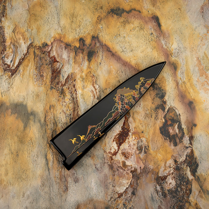 Petty 13 cm Takeshi Saji Art Fuji on Lake R-2 + Saya