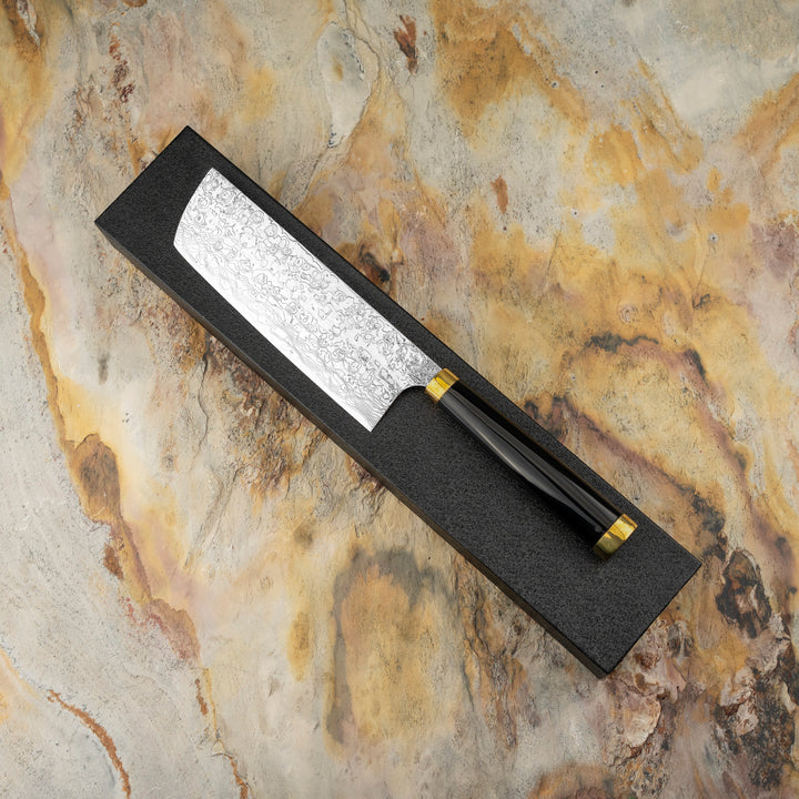 Nakiri 17 cm Takeshi Saji Art Tori Fuji on Lake R-2 + Saya