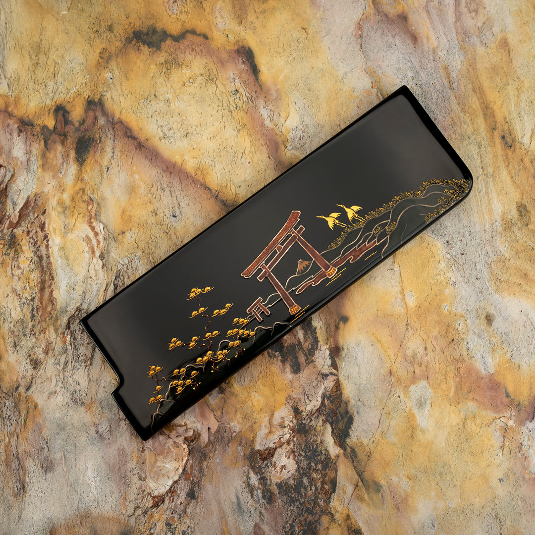 Nakiri 17 cm Takeshi Saji Art Tori Fuji on Lake R-2 + Saya