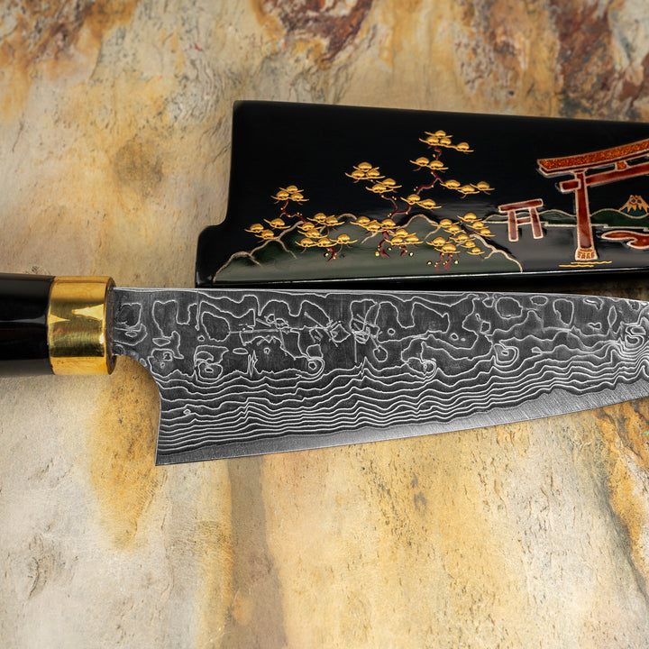 Petty 13 cm Takeshi Saji Art Tori Fuji on Lake R-2 + Saya