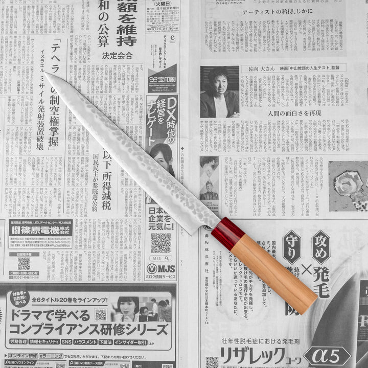 Sujihiki 24 cm Tsunehisa Red Aogami Super/SS