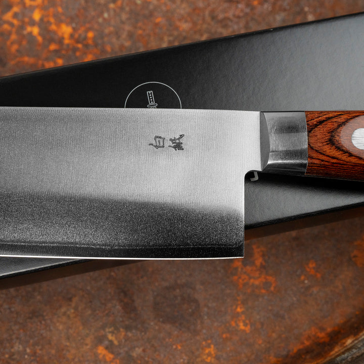 Nakiri 16,5 cm Yasuhiro Gen Shirogami#2/SS Mahogany