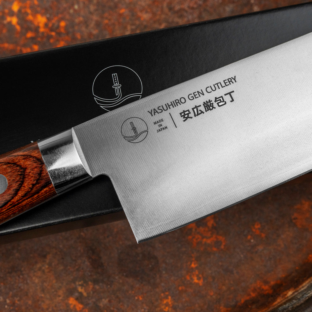 Nakiri 16,5 cm Yasuhiro Gen Shirogami#2/SS Mahogany