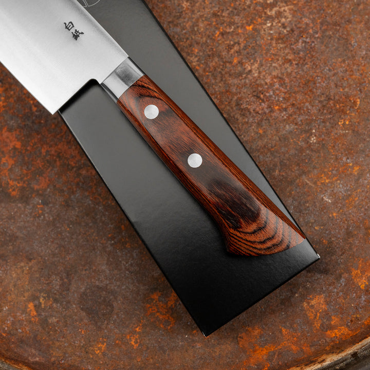 Nakiri 16,5 cm Yasuhiro Gen Shirogami#2/SS Mahogany