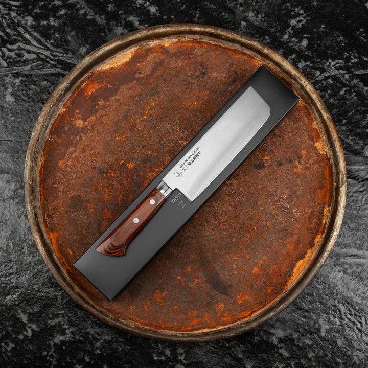 Nakiri 16,5 cm Yasuhiro Gen Shirogami#2/SS Mahogany