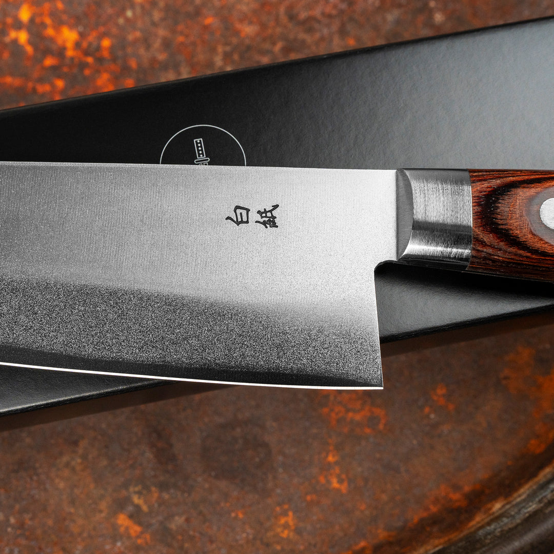 Santoku 16,5 cm Yasuhiro Gen Mahogany Shirogami#2/SS