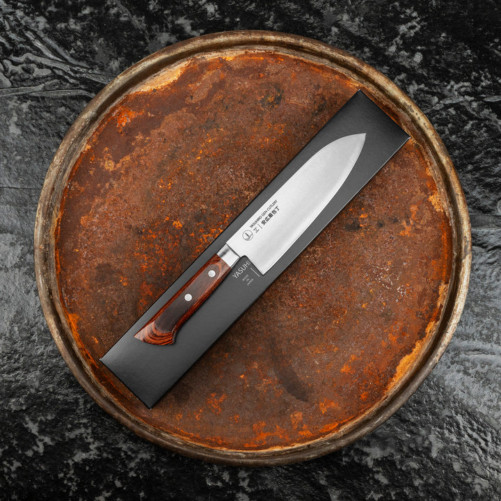 Santoku 16,5 cm Yasuhiro Gen Mahogany Shirogami#2/SS