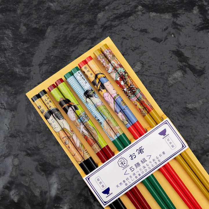 Zestaw 5 Japońskich Pałeczek do sushi Kawai - Ukiyoe 5P