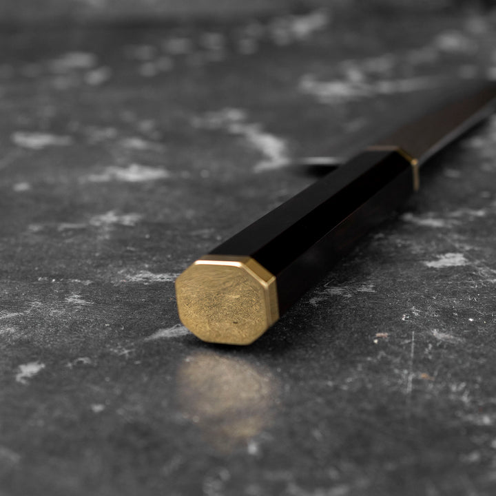 Santoku 17 cm Yu Kurosaki Kokusen Brass Aogami Super/SS
