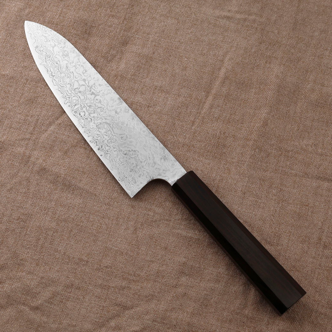 Santoku 18 cm Hatsukokoro Hayabusa Ginga Damascus ATS-34