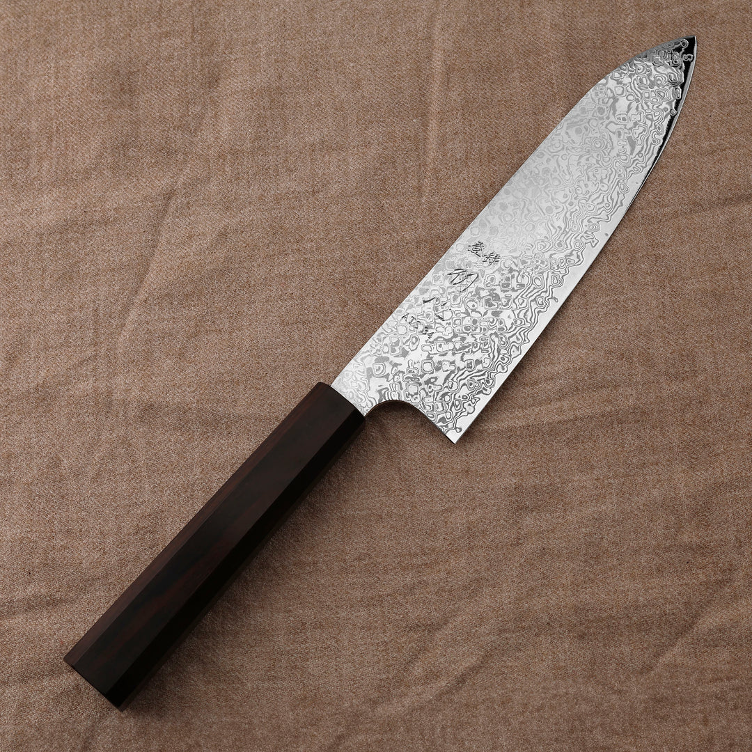 Santoku 18 cm Hatsukokoro Hayabusa Ginga Damascus ATS-34