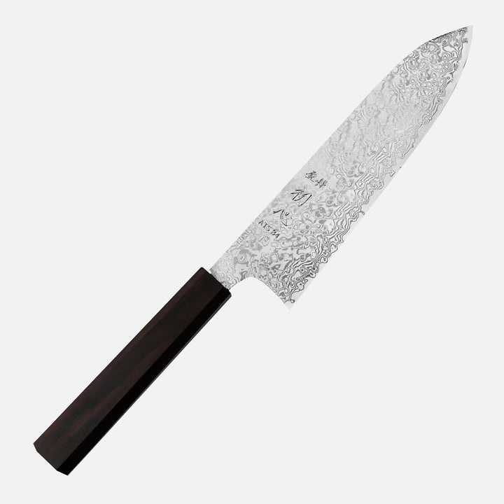 Santoku 18 cm Hatsukokoro Hayabusa Ginga Damascus ATS-34