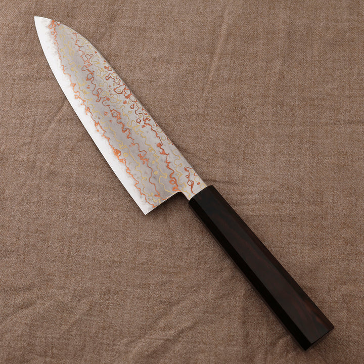 Santoku 18 cm Hatsukokoro Hayabusa Rainbow Aogami#2/SS