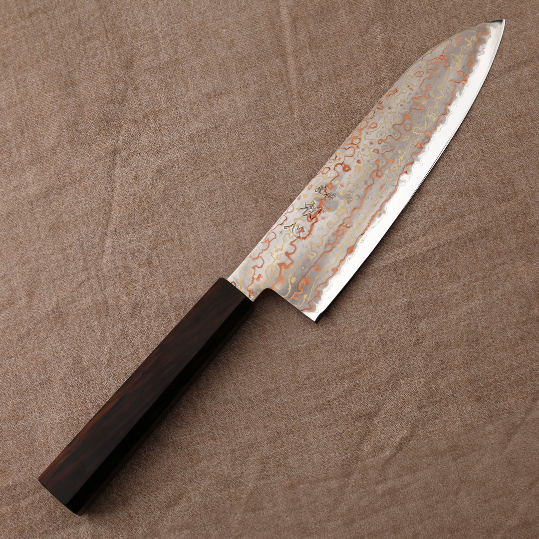 Santoku 18 cm Hatsukokoro Hayabusa Rainbow Aogami#2/SS