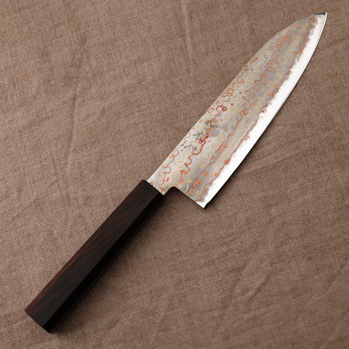 Santoku 18 cm Hatsukokoro Hayabusa Rainbow Aogami#2/SS