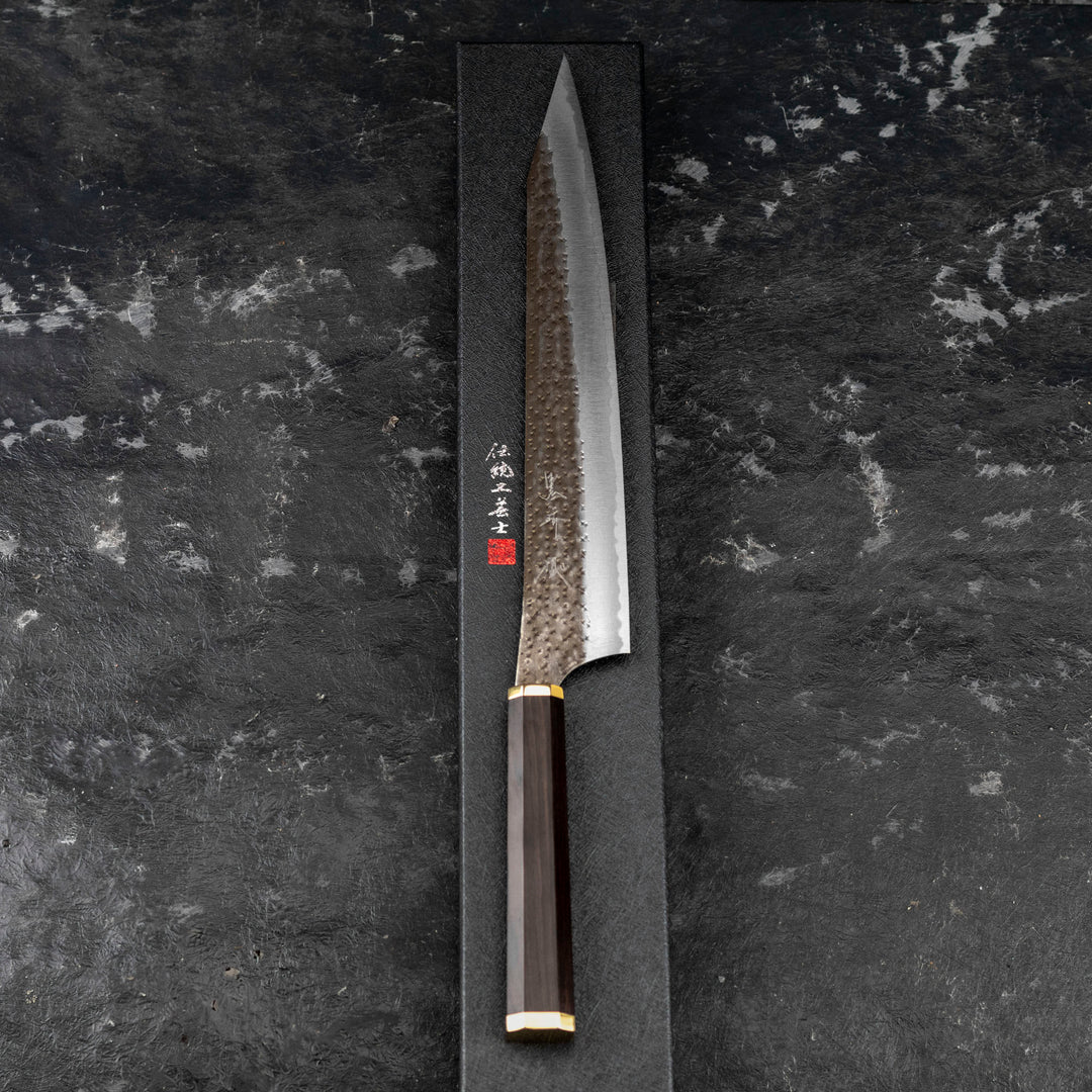 Sujihiki 27 cm Yu Kurosaki Kokusen Brass Aogami Super/SS