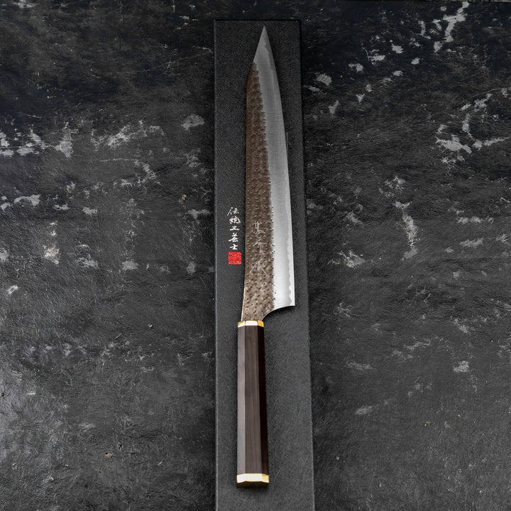 Sujihiki 27 cm Yu Kurosaki Kokusen Brass Aogami Super/SS