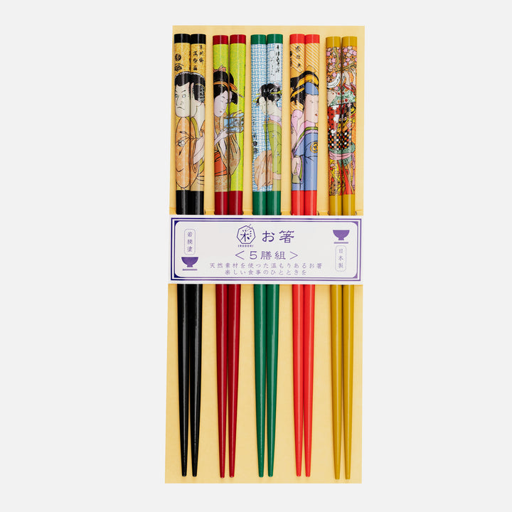 Zestaw 5 Japońskich Pałeczek do sushi Kawai - Ukiyoe 5P
