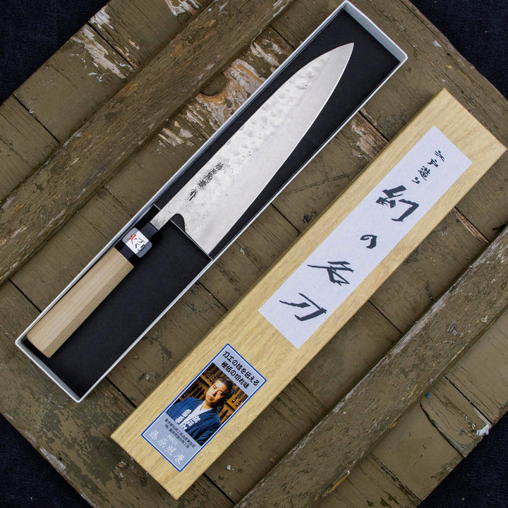 Gyuto 21 cm Teruyasu Fujiwara Shirogami#1/SS