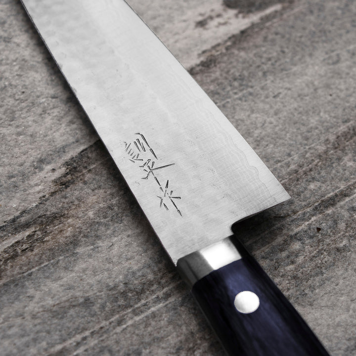 Gyuto 18 cm Masutani Hamono VG-10 Hammered Blue Damascus