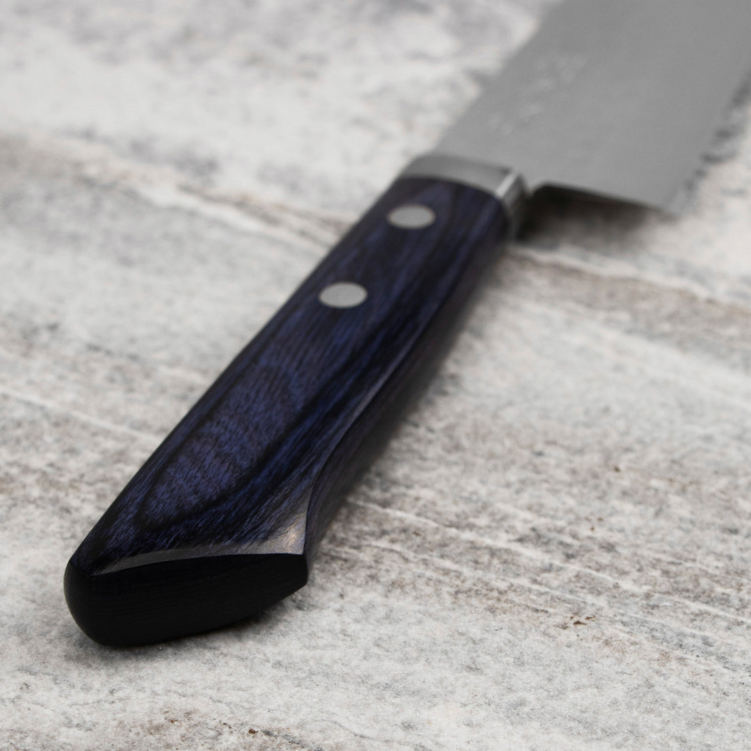 Gyuto 18 cm Masutani Hamono VG-10 Hammered Blue Damascus