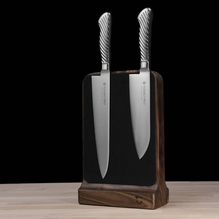 Magnetic Knife Block Walnut Soft Touch Bisbell