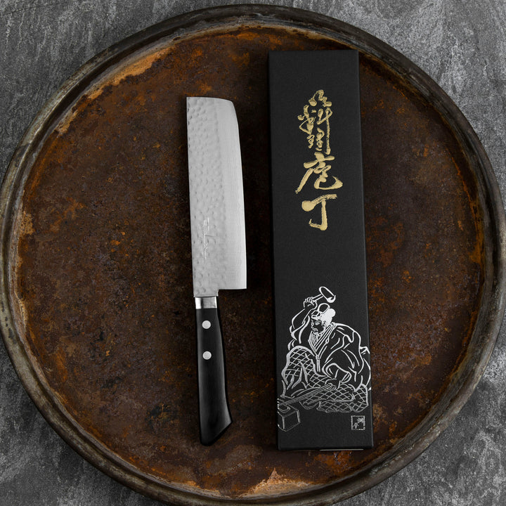 Nakiri 17 cm Masutani Hamono VG-10 Hammered Damascus