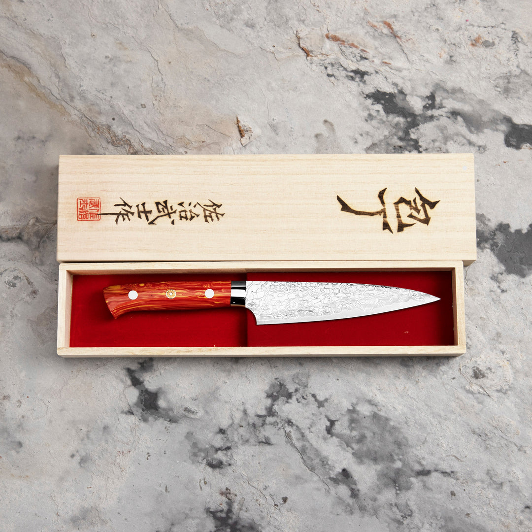 Petty 15 cm Takeshi Saji Red Turquise R-2 LIMITED