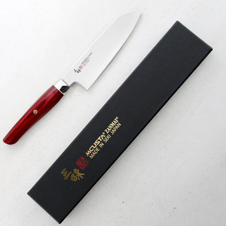 Santoku 15 cm Mcusta Zanmai Red Revolution SG2