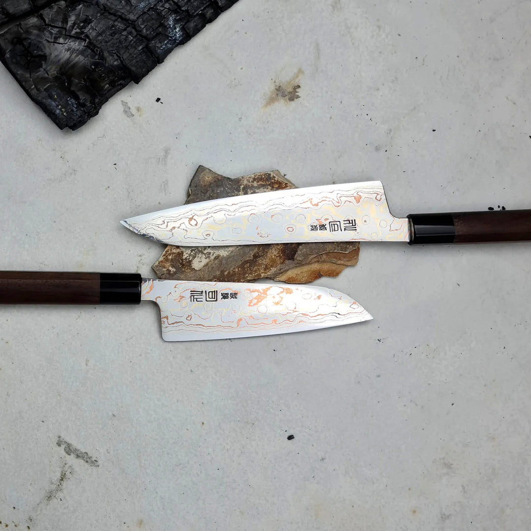 Santoku 16,5 cm Tsukasa Hinoura Color Damascus VS2
