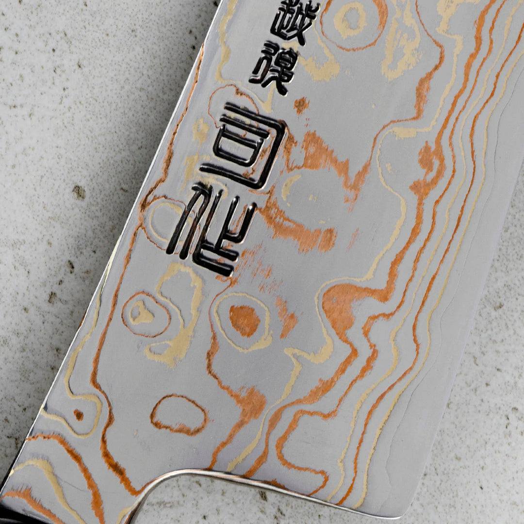 Santoku 16,5 cm Tsukasa Hinoura Color Damascus VS2