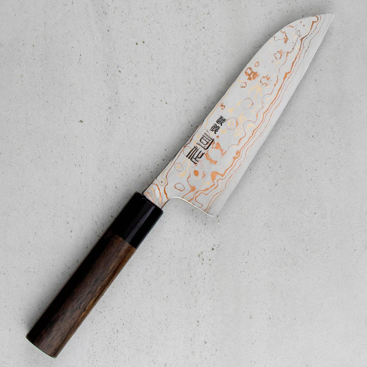 Santoku 16,5 cm Tsukasa Hinoura Color Damascus VS2