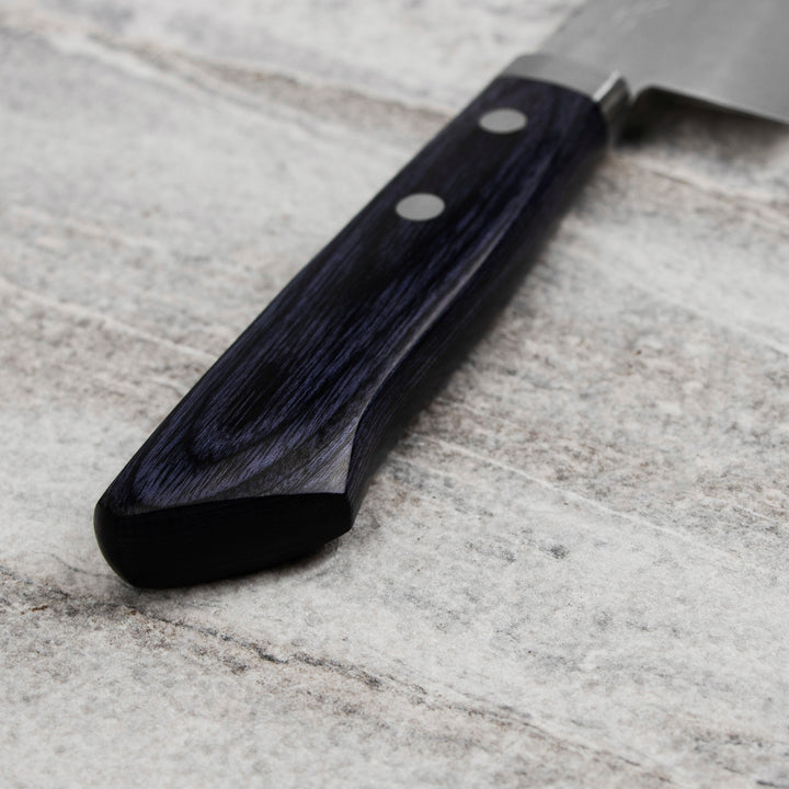 Santoku 17 cm Masutani Hamono VG-10 Hammered Blue Damascus