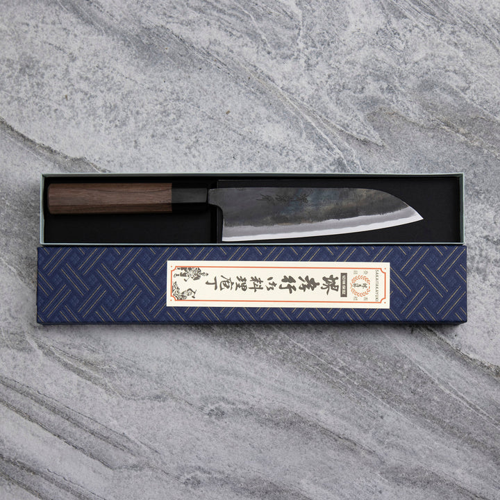 Santoku 17 cm Sakai Takayuki Aogami#2/Iron Kurouchi