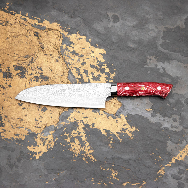 Santoku 18 cm Takeshi Saji Red Turquise R-2