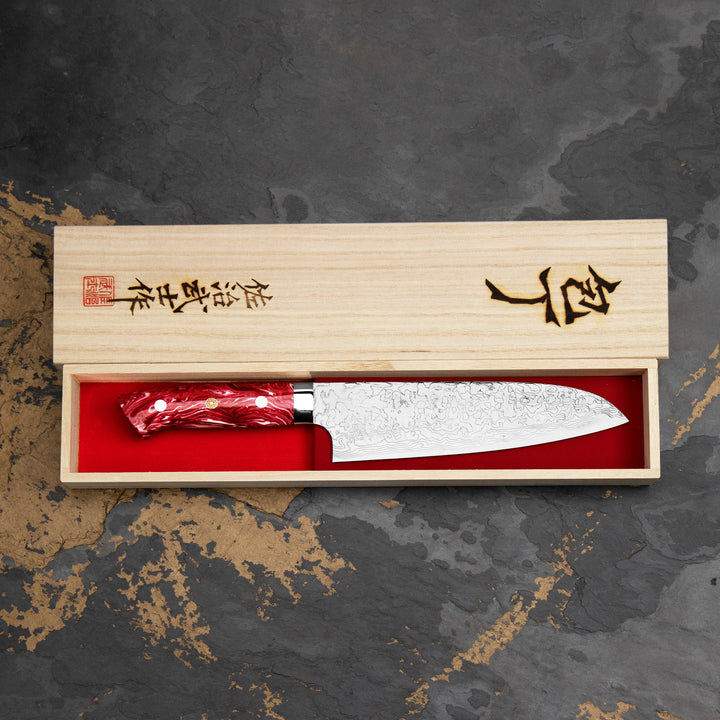 Santoku 18 cm Takeshi Saji Red Turquise R-2