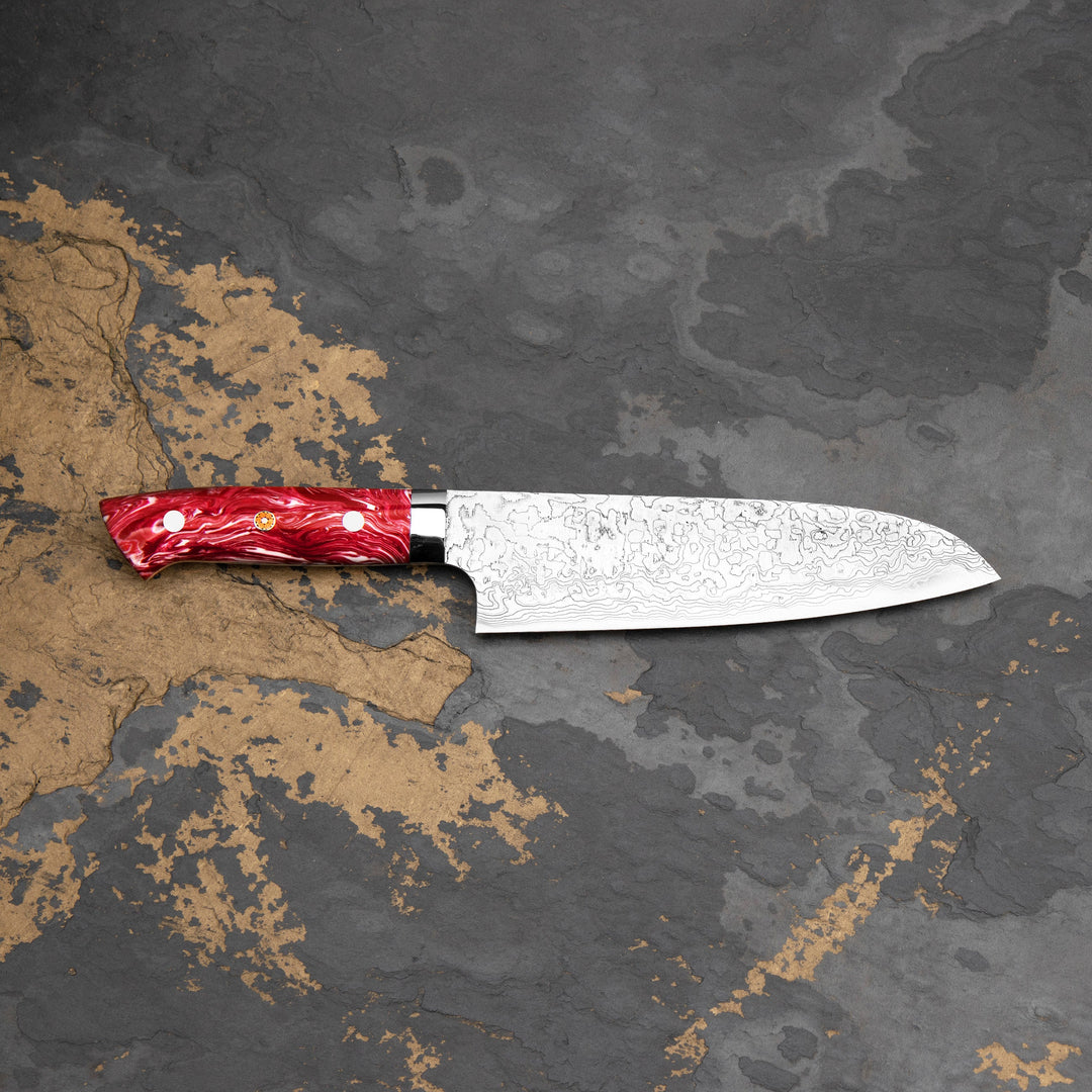 Santoku 18 cm Takeshi Saji Red Turquise R-2